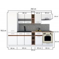 Bucatarie MARINA NEW 250 B Wenge / Stejar Sonoma